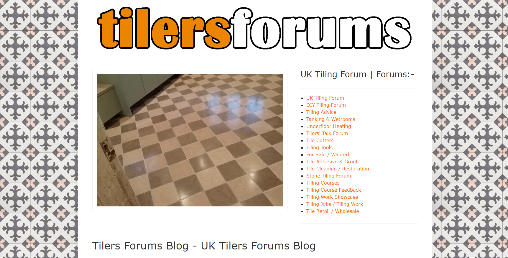 Tilers Forums .co.uk is being used as a menu system to the main tile ...