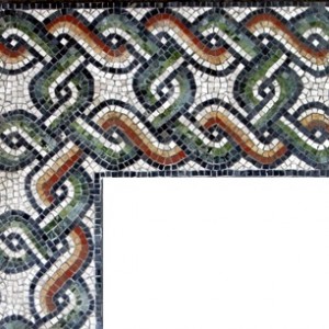 Roman mosaic copies, floors and gardens