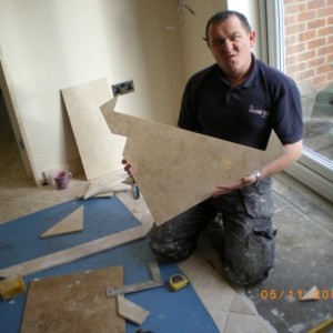 Travertine floor over ufh.