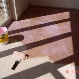 trav floor on a anhydrite screed