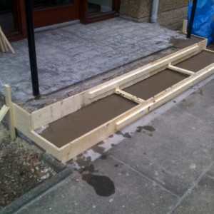 shuttering steps then tiling