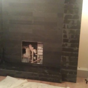 slate fireplace