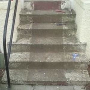 front steps  before and after