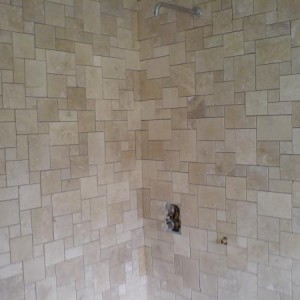 Travertine wetroom