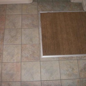 Porcelain with cut in door mat