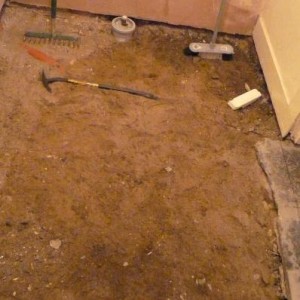 Floor after flagstone removed