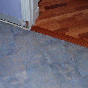 Kitchen to Hall Threshold before tiling.