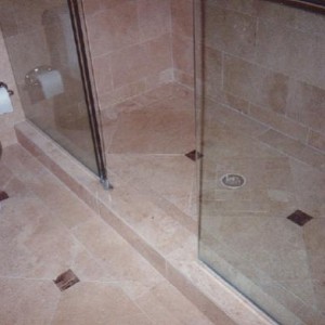 travertine shower