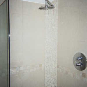 Wetroom - Polished porcelain & stone mosaic