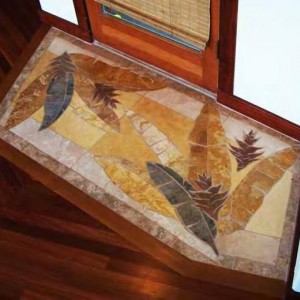 Entry Tile Mural Tropical Floor Inlay