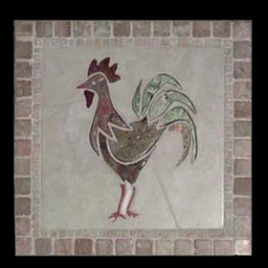 rooster classic tile mural