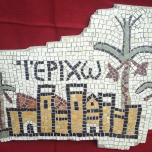 Jericho taken from a 6th century map of The Holy land. 10mm marble tesserae.