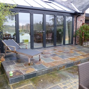 Rustic Slate Patio Matching Internal Tiles