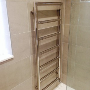 Polished stainless towel rail