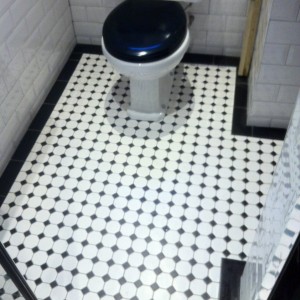 Mosaic toilet floor