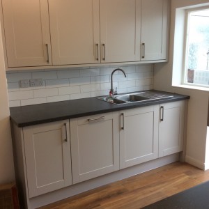 Brick tiles over sink