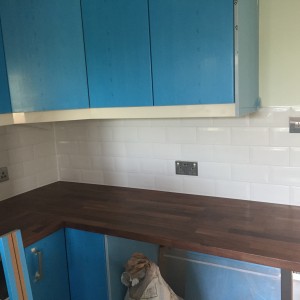 Kitchen splashback tiling