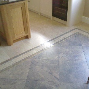 porcelain kitchen floor with boarder