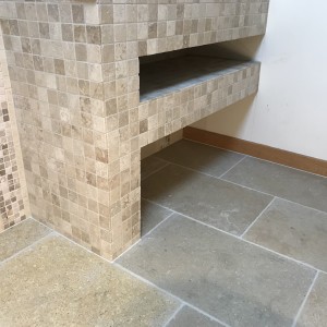 Travertine sink unit