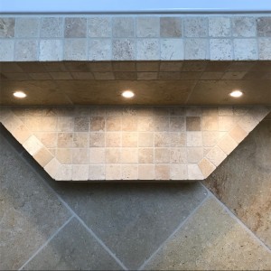 Travertine mosaic step