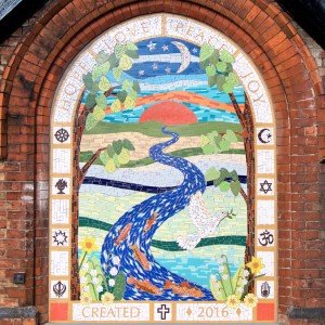 Finished mosaic mural, Chorlton Central Church