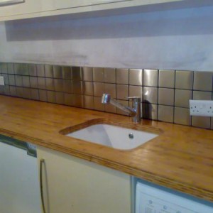 stainless steel mosaic splahback