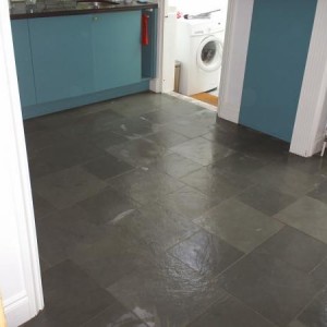 slate floor kitchen