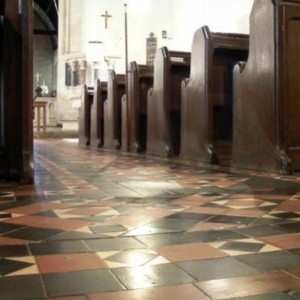 Early Victorian tiles that are in a church.  Impregnating sealant that was buffed to a low shine.  No Gulvpolish or surface sealant used, as it would have peeled off after 6 months due to damp.