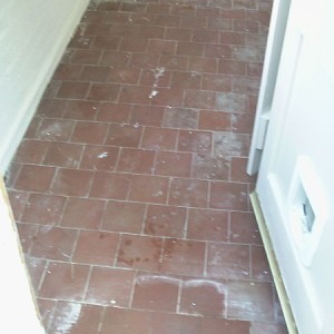 Quarry tiles, the whole floor