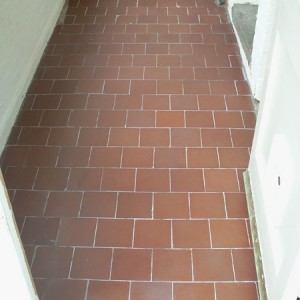 The quarry tiles cleaned, sealed, regrouted and sealed again.  They were quite rough to star with (see earlier pictures) and we did our best with them.