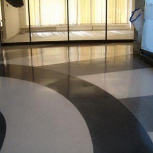 Terrazzo flooring cleaned and refinished with a diamond polishing system we have.