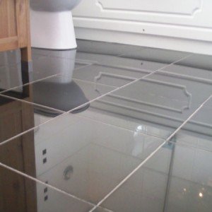 Polished granite after cleaning and sealing.