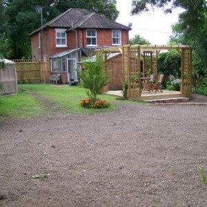 garden 10 - view from bottom of raised garden up to house