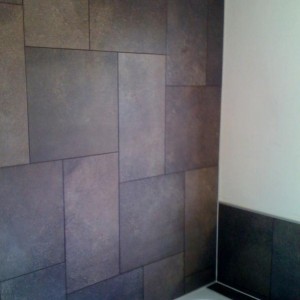 Porcelain floor tiles on the wall