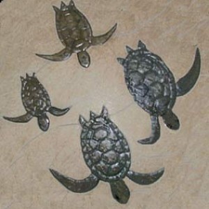 4 turtle swimming