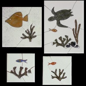 Small reef tile murals