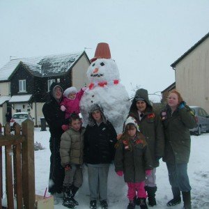 me and my little princess and the 8 foot snowman