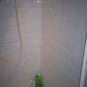 The shower area.