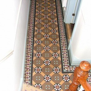 kateafter Lovely little encaustic & geometric removed tiles from small porch to restore floor  an idiot had cut floor to put central heating pipe in.