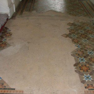 DM Floor screed replaced the floor had been wrecked by builders using acrows to lift up the basement ceiling, floor joists had twisted and dry & wet rot had caused collapse in a few places. a lot of the work done as usual is invisible .