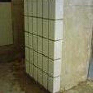 represents frost proof tiling(no cuts) grouted with sand and cement