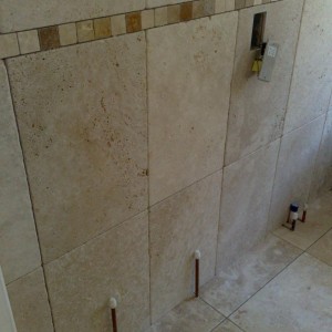 travertine before sealing and grouting