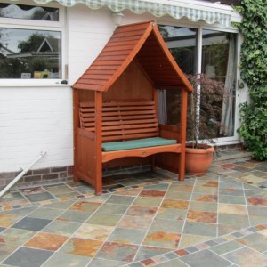 The Patio with new Arbour (now wifes smoking den)