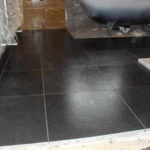 40x40 Slate Floor + Grey Bal grout