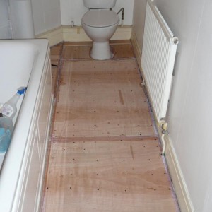 H Ellis 2 bathroom    WBP ply overboarding