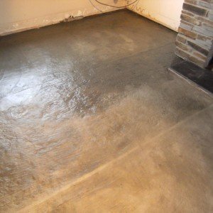 screeded floor was covered in an sbr and cement mix to bind it back togeather