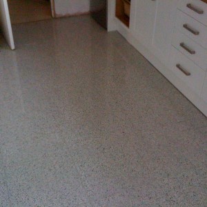 Polished porcelain grey fleck tiles with Weber fine flex grey grout