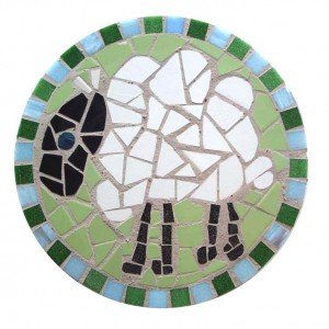 sheep mosaic with border