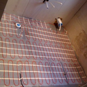 Electric UFH matting on Marmox insulation boards