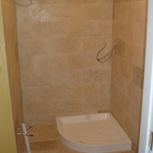 Light Travertine 20x45 walls & floor